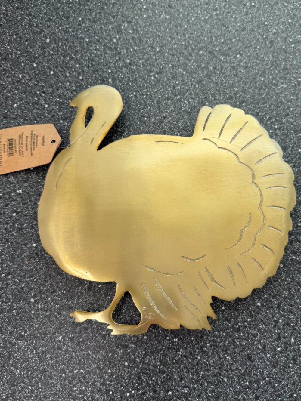 Gold Turkey Trivet 9" Thanksgiving Fall Kitchen Table Decor